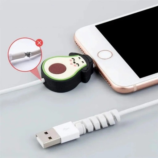 Silikonová ochrana kabelu s motivem avokáda Ochranný návlek na iPhone kabely Měkký plast Dekorace a ochrana konektoru