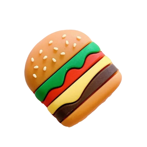 Silikonová ochrana kabelu s motivem hamburgeru Ochranný návlek na iPhone kabely Měkký plast Dekorace a ochrana konektoru