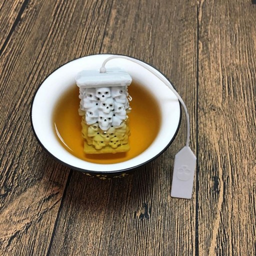 Silikonové sítko na čaj lebky