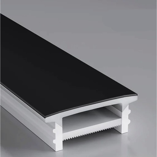 Silikónový LED profil 20 x 10 mm Čierny lem 24 mm Dĺžka 1 m Ohebný S difuzorom Zápustná montáž do drážky Pre LED pásku Bez LED pásku