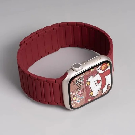 Silikonový řemínek S10 42 mm pro Apple Watch Magnetické zapínání Kompatibilní se 38 40 41 42 mm Series 1–10 SE SE 2 Pohodlný pásek