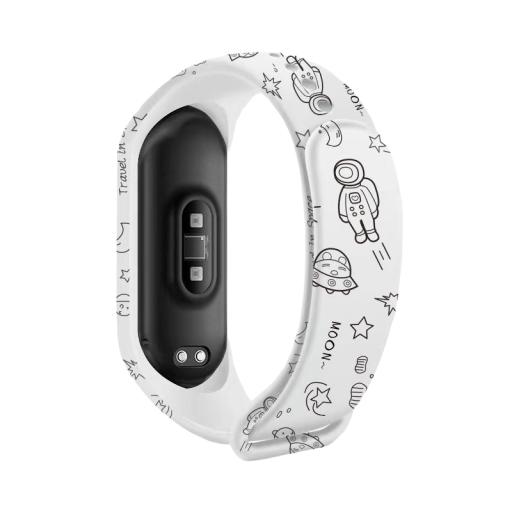 Silikonrem till Xiaomi Mi Band 3/4 med rymdmotiv A4013