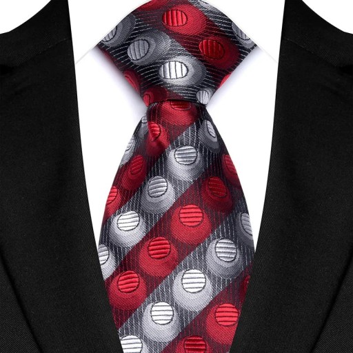 Silk Red Tie with Stripes 145 x 8 cm Quality Silk Business and Social Events Luxury Men's Tie Elegant Accessory
