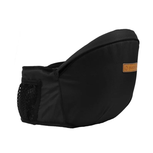 Silla infantil para el regazo de los padres, fabricada en poliéster resistente. Capacidad de carga: 18 kg. Silla infantil portátil negra para viajes