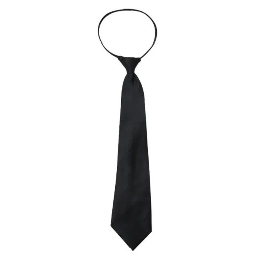 Simple Unisex Black Zip Tie 42 x 8 cm Pre-tied Tie Elegant Tie with Zip Fastening Quick to Put On Tie for Men and Women