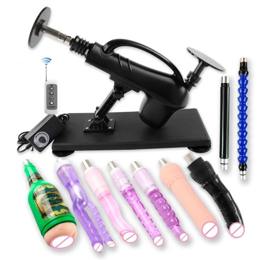 Simulateur de sexe automatisé avec fonctionnement silencieux, 10 accessoires, télécommande, kit d'accessoires emballage discret