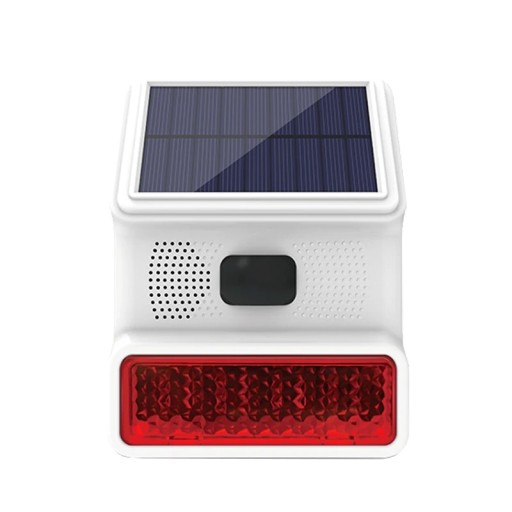 Sirena exterior solar 433 MHz Alarma inalámbrico con señalización luminosa Faro sonoro Diseño impermeable