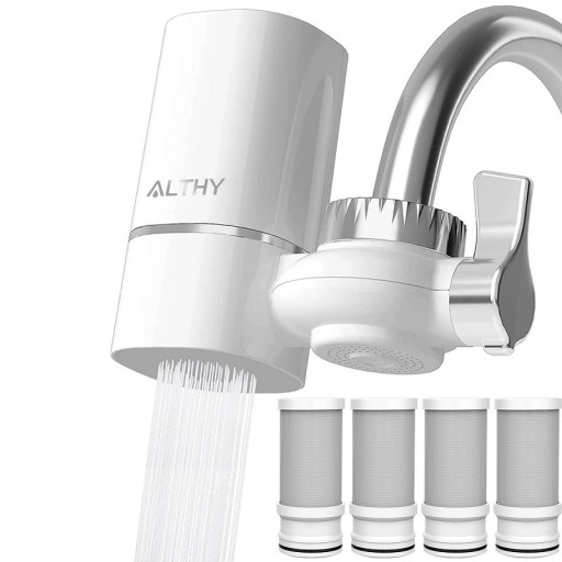 Sistem de filtrare a apei de la robinet Filtru de apă de la robinet Filtru de purificare a apei în 5 etape Purificator de apă cu debit rapid 13 x 11 x 5,5 cm