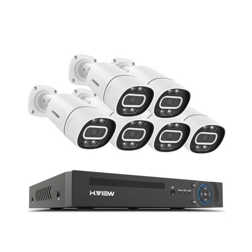 Sistema de cámaras de seguridad 5MP 6 cámaras set de vigilancia 90° aplicación móvil XMEye Pro blanco para monitoreo de casa y objeto empresarial