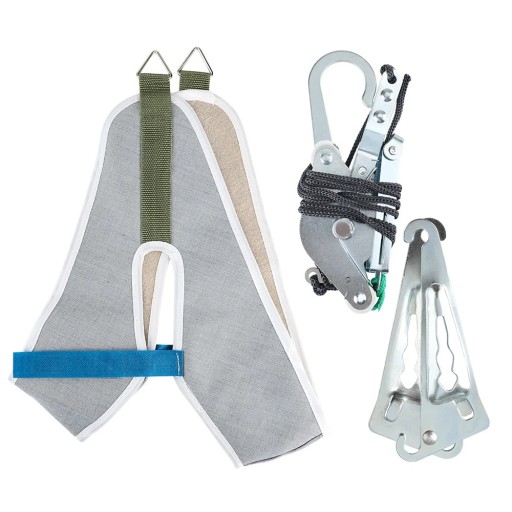Sistema de tracción cervical de suspensión con reposacabezas ajustable para uso doméstico y alivio del dolor de cuello.