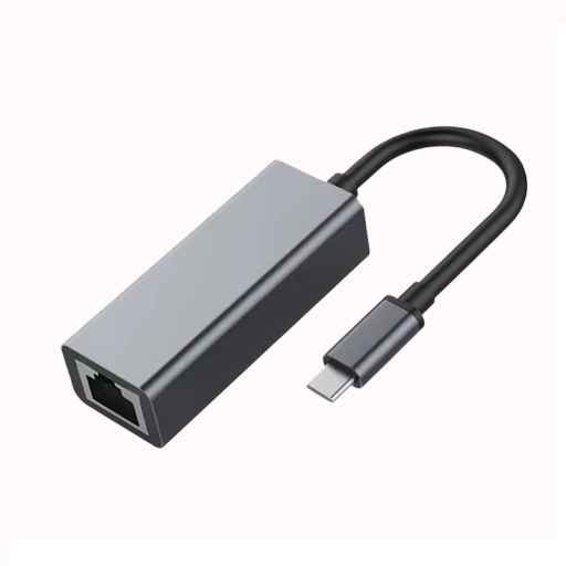 Síťová karta USB-C na RJ45 1000Mbps LAN převodník externí Ethernet adaptér IEEE standardy šedé provedení pro notebook PC