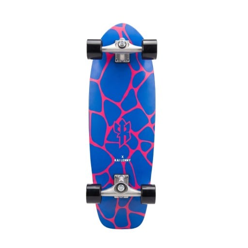 Skateboard 78,7 cm 31 inch Meervoudige houten plank met kicktail Zwarte wielen en antislip grip Blauw-rood Voor stadsrijden
