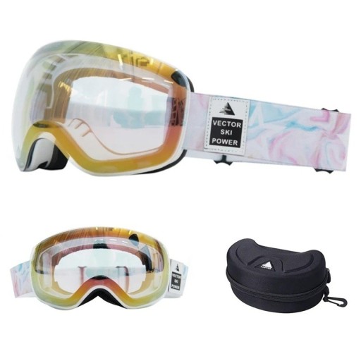 Skibril 19,0 x 10,5 cm UV400 Unisex Polycarbonaat Antivries 75% Marmer Vector Harde hoes