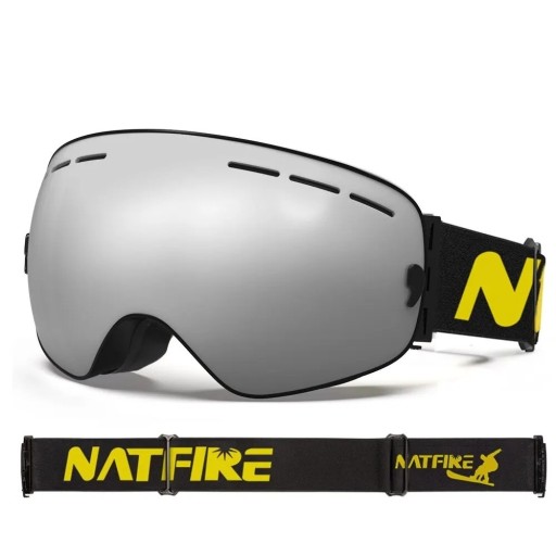 Skibriller med spejleffekt Ski- og snowboardbriller med UV400-beskyttelse Skibriller til hjelm, antidug 17,8 x 9,8 cm
