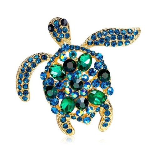 Skildpaddebroche med ædelsten