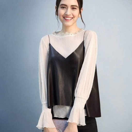 Skinntopp för damer P2462