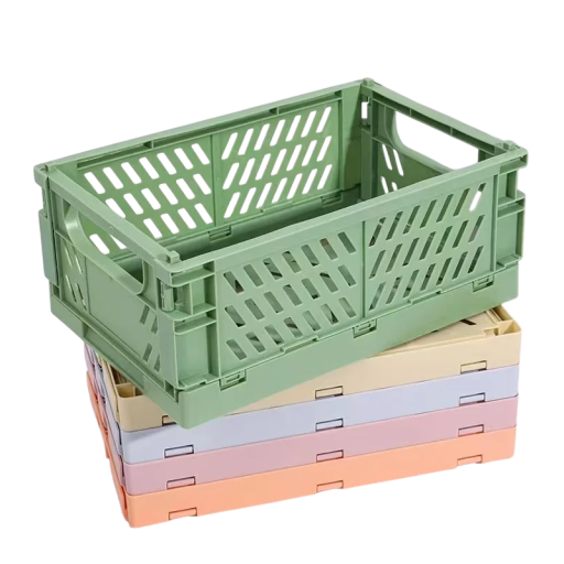 Skládací plastový úložný box s rukojeťmi 15 x 10 x 5,8 cm Přenosná skladovací krabička na drobnosti Organizér do domácnosti kanceláře