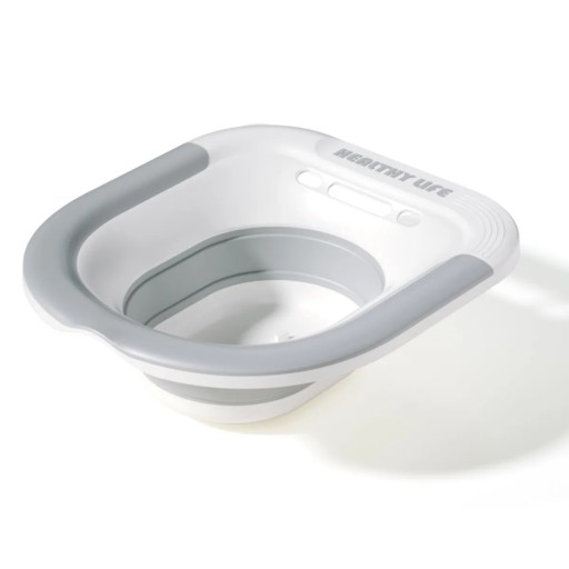 Skládací toaleta Sitz Bath vana pro těhotné ženy péče po porodu umyvadlo pro hemoroidy pacienty bez oplachovače 39×35×12,5cm PP TPE