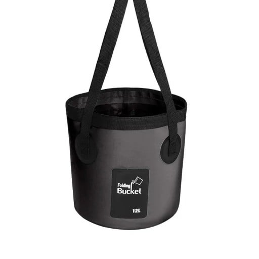 Skládacie vedro 12 l s rukoväťou cca 24,9 × 23,9 cm ľahké prenosné vedro pre kempovanie rybolov turistiku a outdoor použitie