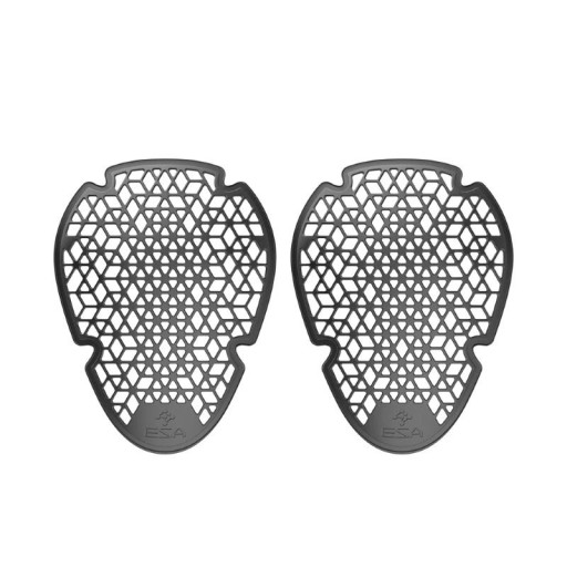 Skulderbeskyttere til motorcykeljakke ergonomisk form let beskyttelse mod stød ca. 17 × 15 cm gitterdesign sort til ryttere