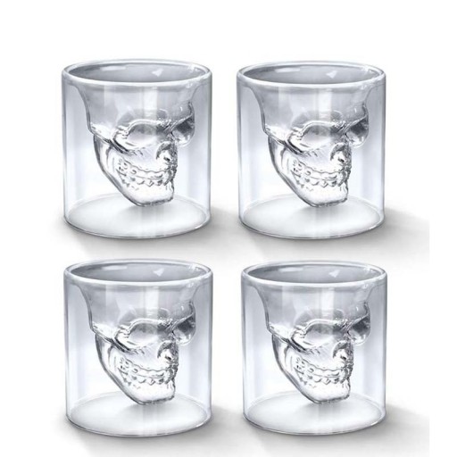 Skull Shaped Shot Glasses 4 Pack