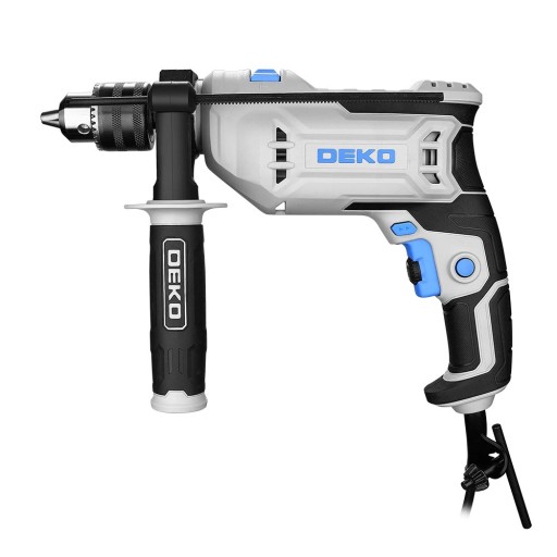 Slagborrmaskin 650W nätverk, 3000 varv/min, 48000 slag/min, chuck 13 mm, borrning i betong 13 mm och trä 25 mm, vit-blå-svart