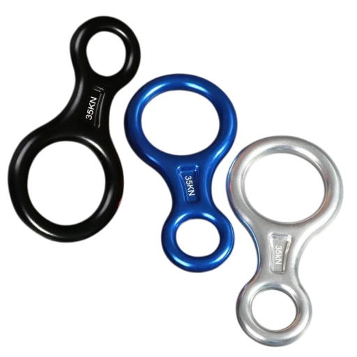 Slaňáló mechanizmus mászáshoz 35 kN dupla gyűrűkkel Légiközlekedési alumínium ötvözet Biztonsági felszerelés 14,6x7,5x1,2 cm