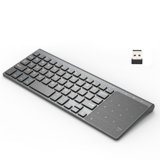 Slankt trådløst tastatur med touchpad/numerisk tastatur