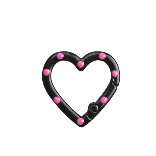 Sleutelhanger 2,5 cm Hart met stippen Metaallegering Metalen hanger Stevige ring Sleuteld decoratie Handtas Rugzak