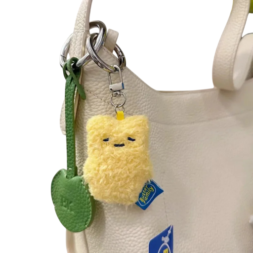 Sleutelhanger 7 cm Pluche Gele Konijn Zacht Zacht Materiaal Schattige Decoratie voor Sleutels Rugzak Handtas