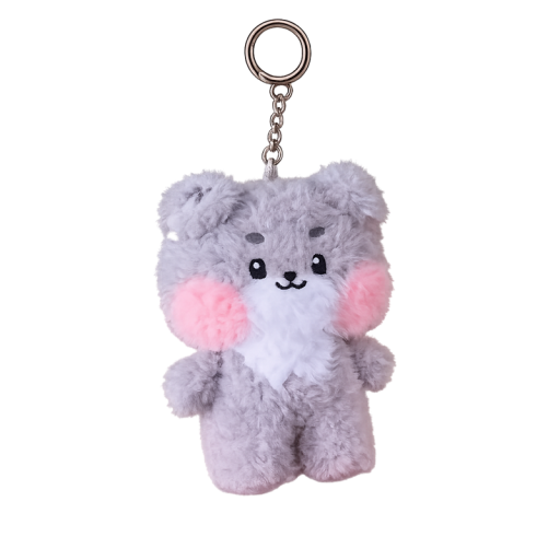 Sleutelhanger met pluche hond 12 cm Pluche en PP katoen Zachte sleutelhanger voor tas rugzak Handige cadeau voor kinderen