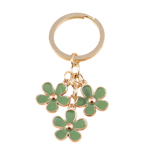 Sleutelhanger Zinklegering Bloemenmotief Metalen sleutelhanger met bloemen Elegante decoratie voor sleutels tas rugzak Stijlvol cadeau