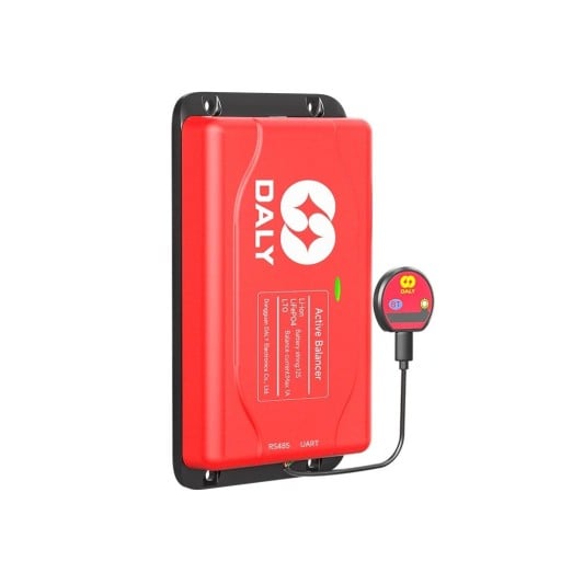 Slim actieve balancer Daly 12S 1 A BMS met Bluetooth voor Li-ion en LiFePO4 batterijen 65 x 115 x 19 mm rode thuis- en zonne-opslag