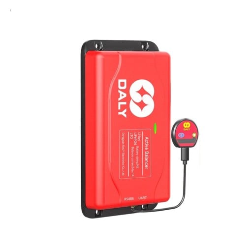 Slim actieve balancer Daly 14S 1 A BMS met Bluetooth voor Li-ion en LiFePO4 batterijen 65 x 115 x 19 mm rood thuis- en zonne-energieopslag