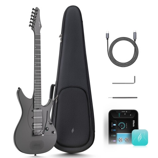Slimme Elektrische Gitaar Enya INSPIRE Koolstofvezel 6 Snaren 24 Fretten S-S-H Geïntegreerde Luidspreker 15 W Bluetooth met Tas