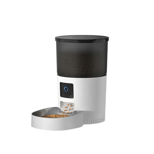 Slimme voederdispenser voor honden en katten 4 l met 1080p camera WiFi 2,4/5GHz Dubbelzijdig geluid Tuya bediening RVS schaal