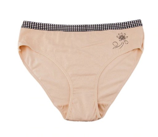 Slip mit kariertem Besatz