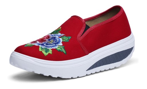 Slip-on sneakers för kvinnor med blommor J2404