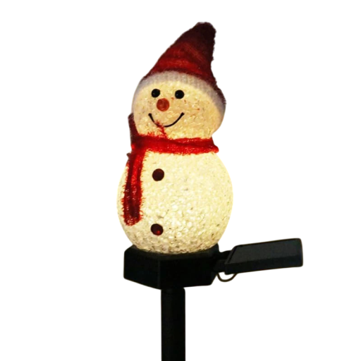 Słoneczna dekoracja świąteczna Bałwanek 28,5 cm Ziemny wskaźnik 11 x 7,8 cm LED zewnętrzna dekoracja Ciepłe białe światło Słoneczna lampka na taras i rabatę