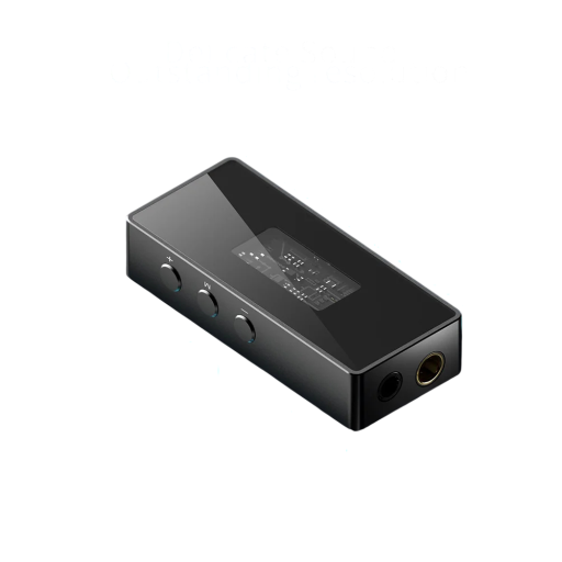 Sluchátkový zesilovač s DAC Hi-Fi čip drátové připojení kovová konstrukce 5 x 5 x 5 cm černý pro telefon a notebook