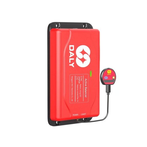 Smart aktiv balancer Daly 16S 1 A BMS med Bluetooth til Li-ion og LiFePO4 batterier 65 x 115 x 19 mm rød hjemme- og solenergilagring