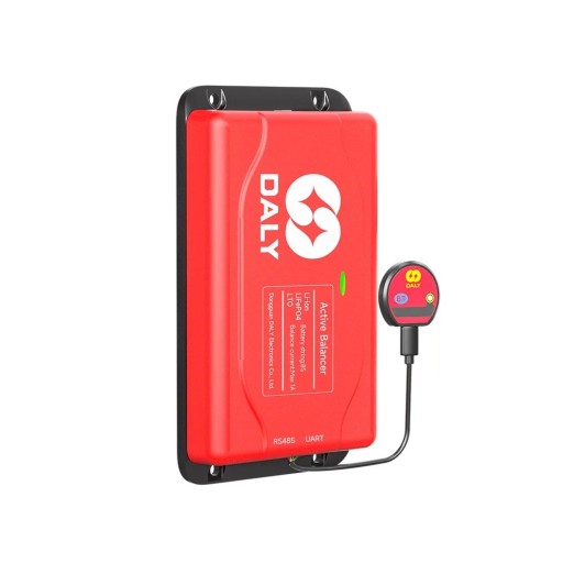 Smart aktiv balancer Daly 8S 1 A BMS med Bluetooth til Li-ion og LiFePO4 batterier 65 x 115 x 19 mm rød hjemme- og solenergilagring