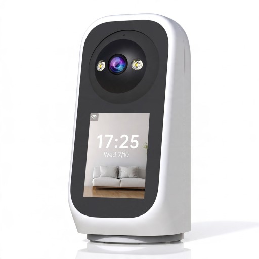 Smart Baby Monitor with HD Camera Wi-Fi Display Two-Way Video Calls 360° Rotatable Night Vision Motion Detection White for Infants
