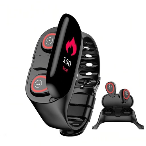 Smart fitnessur med indbyggede hovedtelefoner A2561