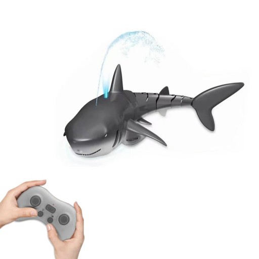 Smart RC Hai-Wal, 35 x 10 x 14 cm, elektrisches Wasserspielzeug, Sprüh-U-Boot, ferngesteuertes Boot für Kinder, Roboterfisch für Badewanne und Pool