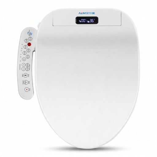 Smart toilet sæde med bidet Sidebetjening 480 x 380 x 120 mm Opvarmning og tørring med varm luft Hvidt Til V-formede og små U-formede skåle