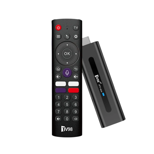 Smart TV Stick Android 14 2GB 16GB HDMI 8K 4K WiFi Doppia 2,4G/5G Bluetooth 5.0 Controllo Vocale IR TV Box Quad-Core DC 5V/2A