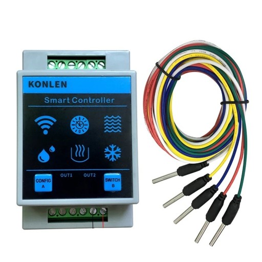 Smart WiFi Water Level Controller with 5 Probes and Tuya Smart Life App, 5 Levels 0-100%, Two Relays 10A, AC 220V, White
