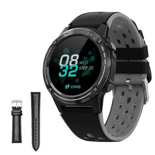 Smartwatch mit GPS und austauschbarem Lederarmband K1241