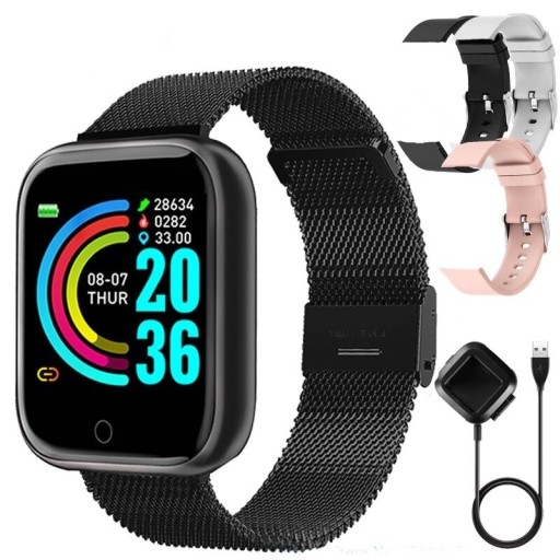 Smartwatch mit Ladegerät und Ersatzbändern K1390